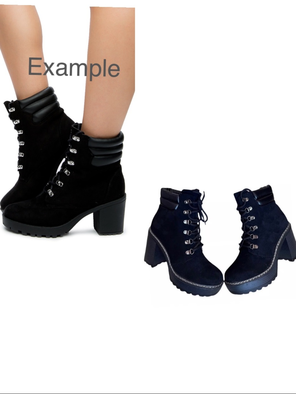 Olivia Miller Black Lace-Up Chunky Platform Boot